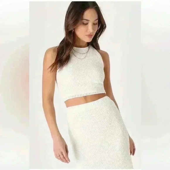 Lulus Ivory Crochet Lace-Up Two-Piece Set - Picture 3 of 5